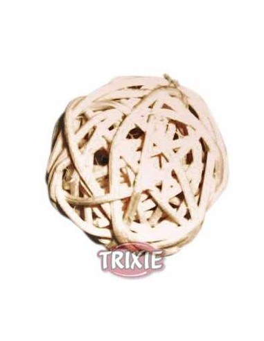 PELOTA MIMBRE CON CASCABEL TRIXIE - Ø4 CM