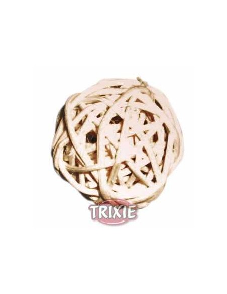 PELOTA MIMBRE CON CASCABEL TRIXIE - Ø4 CM