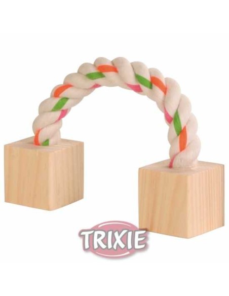 CUERDA DE JUEGO CON TACOS MADERA ROEDORES TRIXIE - 20 CM
