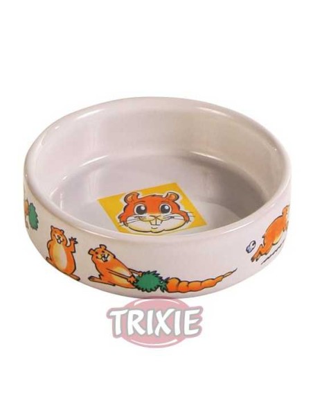 COMEDERO CERÁMICO MOTIVOS HÁMSTERS TRIXIE - Ø8 CM / 90 ML