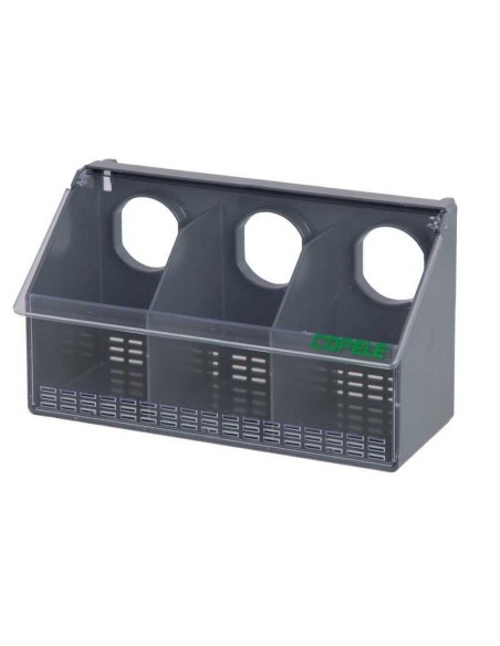 COMEDERO PLÁSTICO PARA PALOMAS Y PERDICES 3 HUECOS COPELE - 3