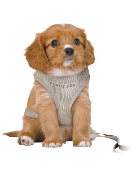 ARNÉS SUAVE CON CORREA PARA CACHORROS GRIS TRIXIE - 26 - 34 CM