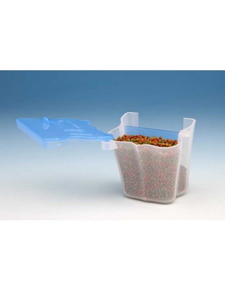 COMEDERO TULIPA PESTAÑA TAPADERA AZUL MOLDES AVE