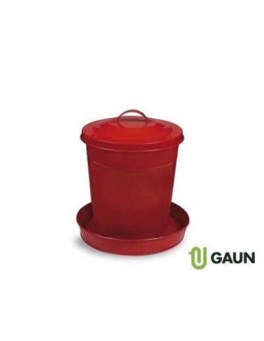 COMEDERO METÁLICO PINTADO ROJO GAUN - 6 KG