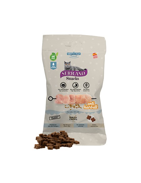 SERRANO SNACKS POLLO PARA GATOS 50 GR MEDITERRANEAN NATURAL
