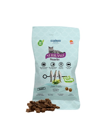 SERRANO SNACKS SARDINA PARA GATOS 50 GR MEDITERRANEAN NATURAL