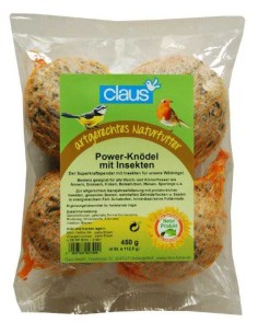 BOLAS DE GRASA POWER KNÖDEL, CON INSECTOS (4 UNIDADES) CLAUS