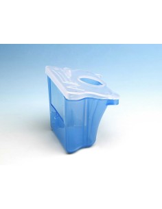 COMEDERO TULIPA PESTAÑA AZUL TAPA TRANSPARENTE ORIFICIO...