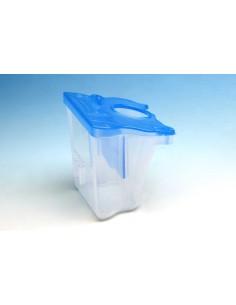 COMEDERO TULIPA PESTAÑA TAPADERA AZUL CON ORIFICIO MOLDES...