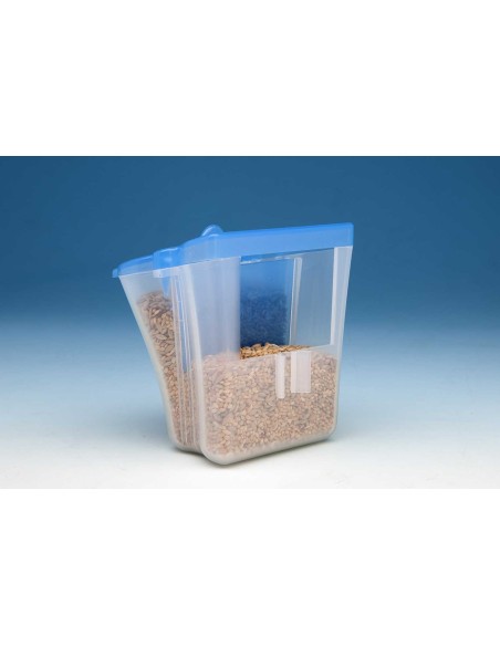 COMEDERO TULIPA PESTAÑA TAPADERA AZUL CON ORIFICIO MOLDES AVE