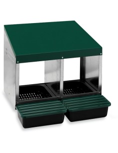 PONEDERO PARA GALLINAS CON CUBETA 2 DEPARTAMENTOS GAUN