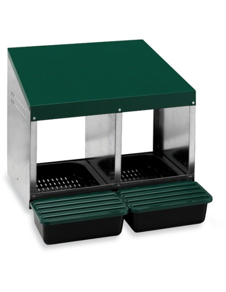 PONEDERO PARA GALLINAS CON CUBETA 2 DEPARTAMENTOS GAUN