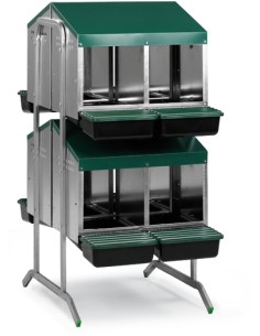 BATERÍA PONEDEROS CON CUBETA Y PATAS 8 DEPARTAMENTOS GAUN