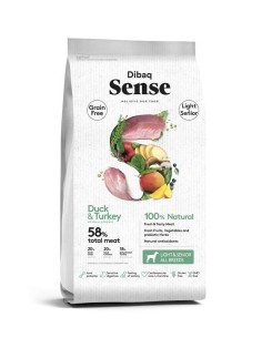 PIENSO LIGHT & SENIOR PATO Y PAVO GRAIN FREE DIBAQ SENSE