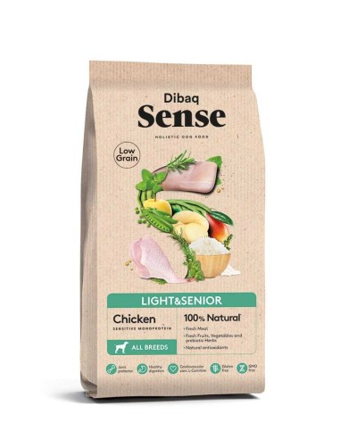 PIENSO LIGHT & SENIOR POLLO LOW GRAIN DIBAQ SENSE