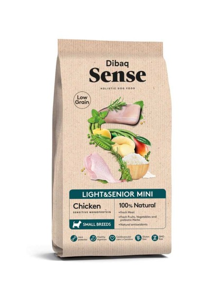 LIGHT & SENIOR MINI POLLO LOW GRAIN DIBAQ SENSE
