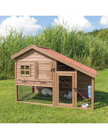 CONEJERA CON RECINTO TRIXIE - 151 X 107 X 80 CM