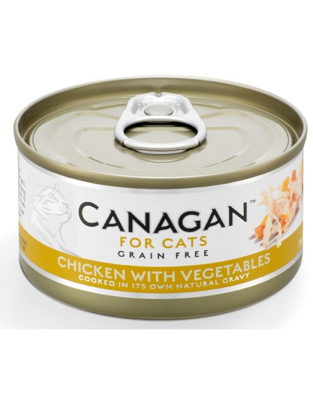 LATA DE POLLO CON VERDURAS PARA GATOS CANAGAN - 75 GR