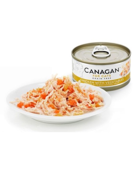 LATA DE POLLO CON VERDURAS PARA GATOS CANAGAN - 75 GR
