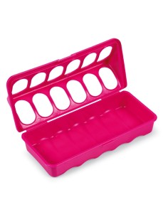 COMEDERO PLÁSTICO PARA POLLOS FUCSIA GAUN 2