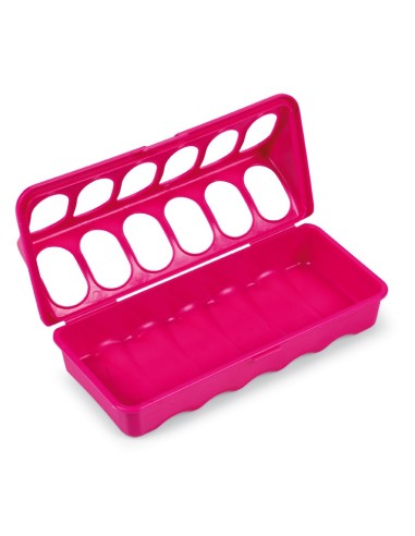 COMEDERO PLÁSTICO PARA POLLOS FUCSIA GAUN