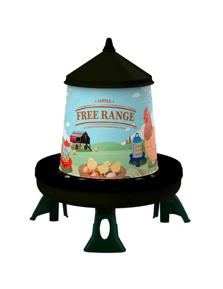 TOLVA DE PLÁSTICO RECICLADO PARA AVES FREE RANGE CON PATAS 4 KG COPELE