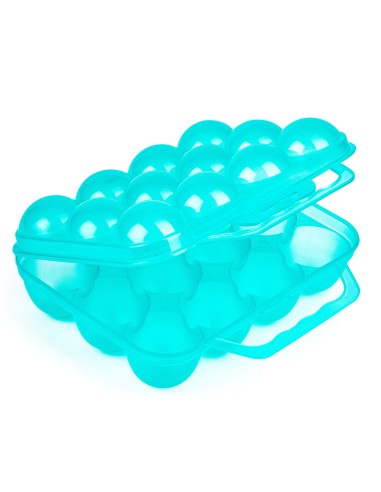 HUEVERA PLASTICA TRASLÚCIDA CON ASA 12 HUEVOS...