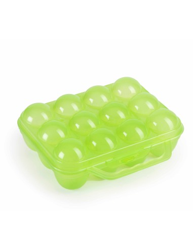HUEVERA PLASTICA TRASLÚCIDA CON ASA 12 HUEVOS...