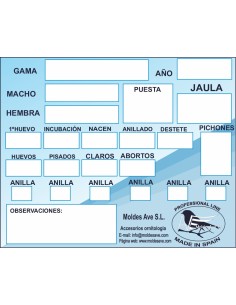 TARJETA DE CRÍA MOLDES AVE