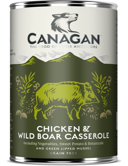 LATA DE GUISO DE POLLO Y JABALÍ SALVAJE PARA PERROS CANAGAN - 400 GR