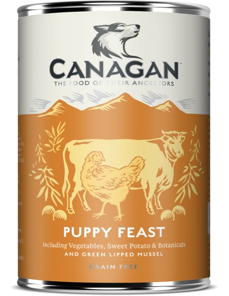LATA DE FESTÍN TERNERA Y POLLO CAMPERO PARA CACHORROS CANAGAN - 400 GR