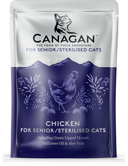 PATÉ DE POLLO FRESCO PARA GATOS SENIOR Y ESTERILIZADOS CANAGAN - 85 GR