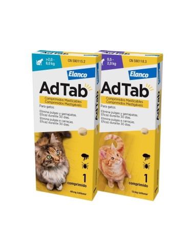 ADTAB ANTIPARASITARIO EN COMPRIMIDO PARA GATOS...