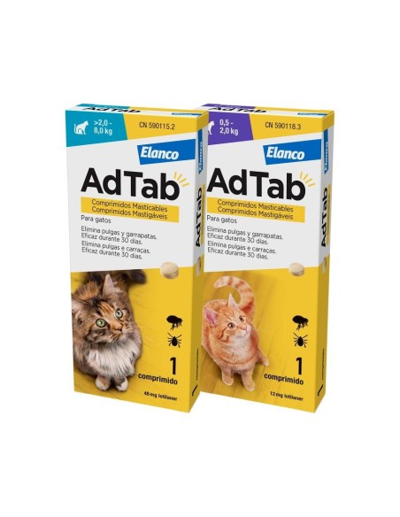 ADTAB ANTIPARASITARIO EN COMPRIMIDO PARA GATOS ELANCO