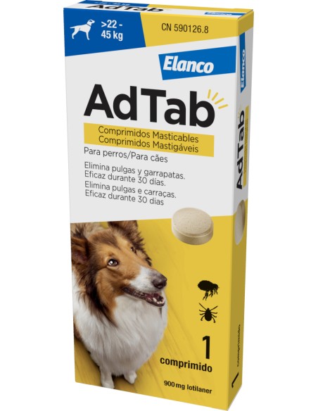 ADTAB ANTIPARASITARIO EN COMPRIMIDO PARA PERROS ELANCO