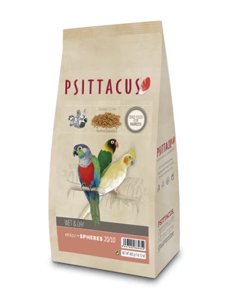 PIENSO WET & DRY MICROSPHERES 20/10 PSITTACUS - 800 GR