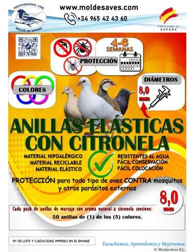 ANILLAS DE MARCAJE CON CITRONELA ANTIPARÁSITOS...