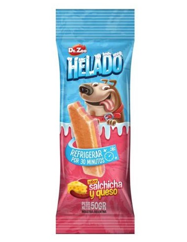 HELADO PARA PERROS SABOR SALCHICA Y QUESO DR. ZOO