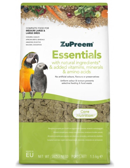ESSENTIALS ML PARA COTORRAS Y PEQUEÑOS LOROS ZUPREEM - 1,5 KG