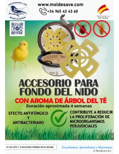 ANTIPARÁSITOS PARA FONDO DE NIDO 6 UNIDADES MOLDES AVE