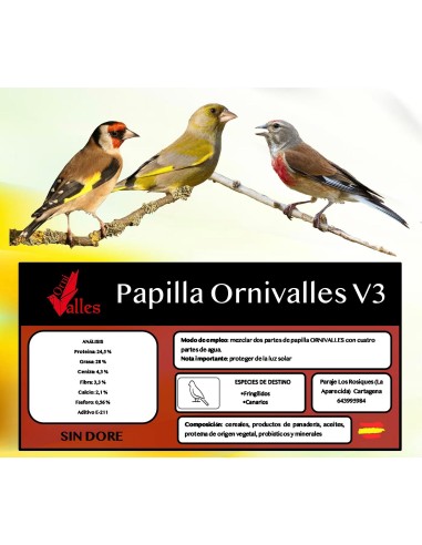 ORNIVALLES PAPILLA DE EMBUCHE V3 SIN DORE 500 GR