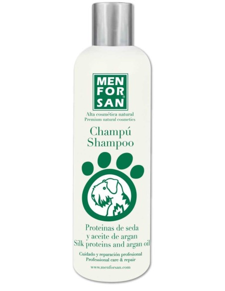CHAMPÚ NATURAL CON PROTEINAS DE SEDA Y ACEITE DE ARGAN 300ML MENFORSAN - 300 ML