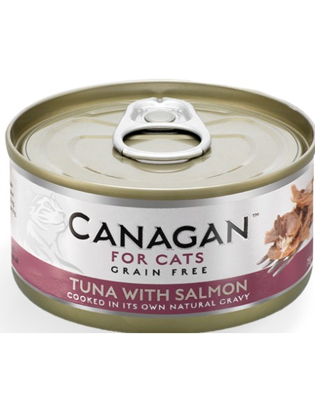 LATA DE ATÚN CON SALMÓN PARA GATOS CANAGAN - 75 GR