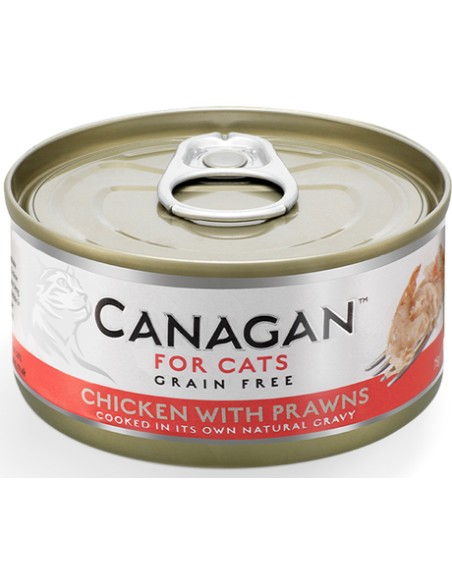 LATA DE POLLO CON GAMBAS PARA GATOS CANAGAN - 75 GR