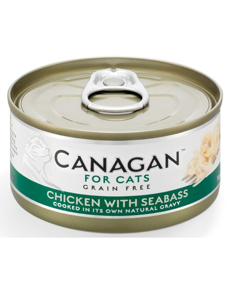 LATA DE POLLO CON LUBINA PARA GATOS CANAGAN - 75 GR