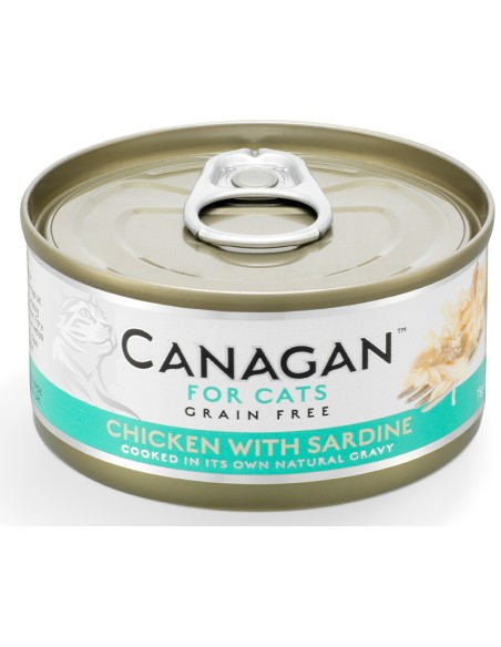 LATA DE POLLO CON SARDINAS PARA GATOS CANAGAN - 75 GR