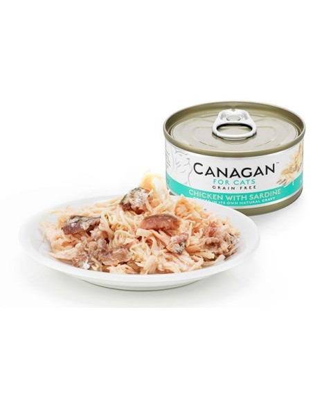 LATA DE POLLO CON SARDINAS PARA GATOS CANAGAN - 75 GR